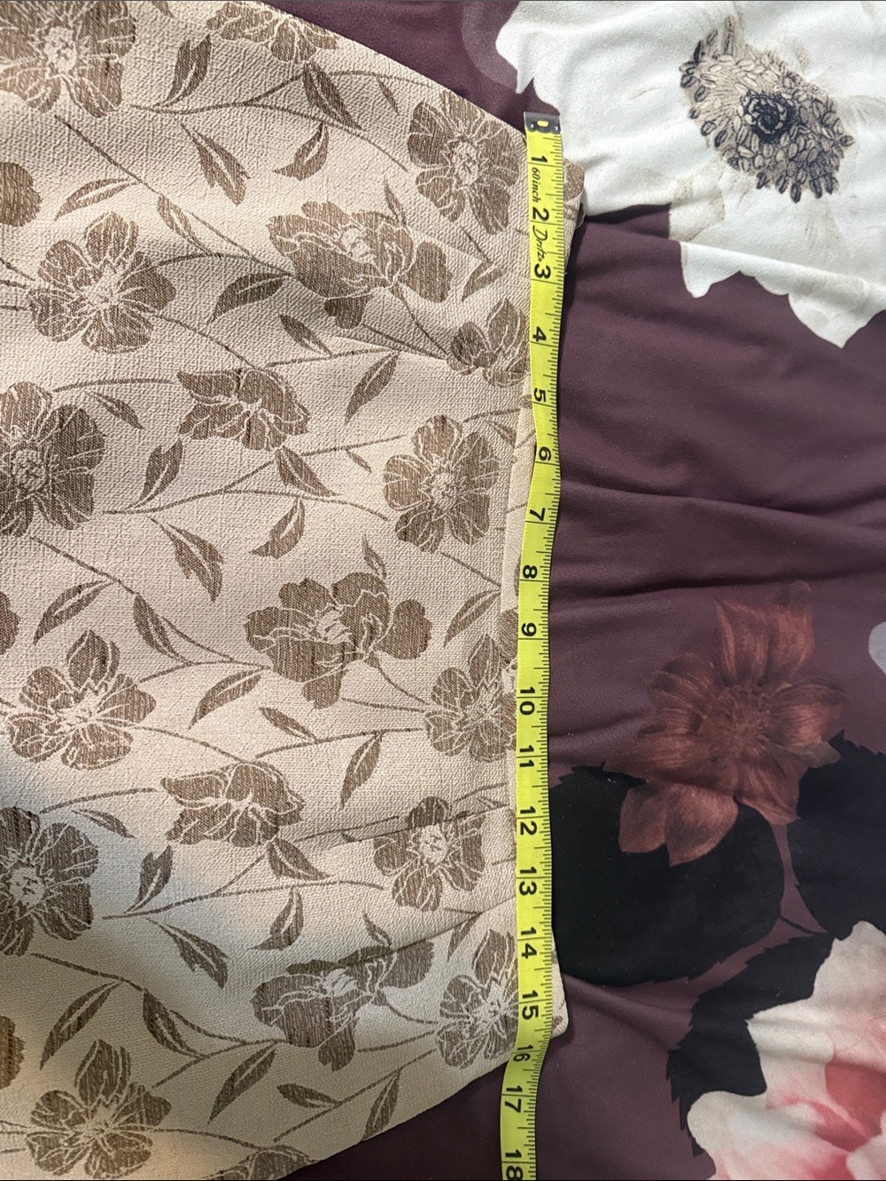 Le Suit Taupe Floral A-Line Skirt - Picture 8 of 9